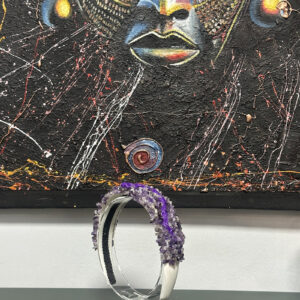 Diadema blanco con morado