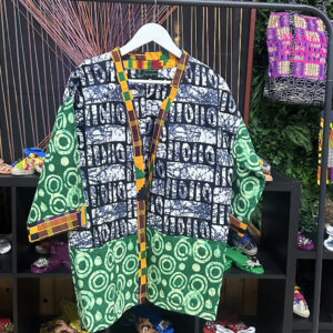 Kimono negro con verde