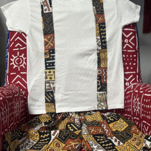 Camisa manga corta blanca con franjas