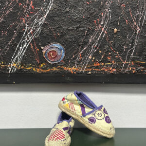 Alpargatas beige y morado