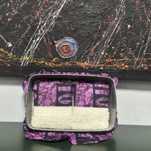 Toallas beige con morado