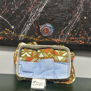 Toallas azul con naranja