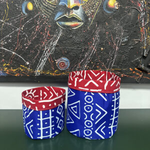 Cestos azules con rojo